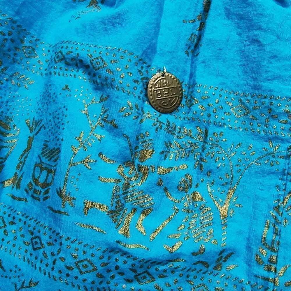 French Laundry Boho Ombre Green and Blue Maxi Skirt #7